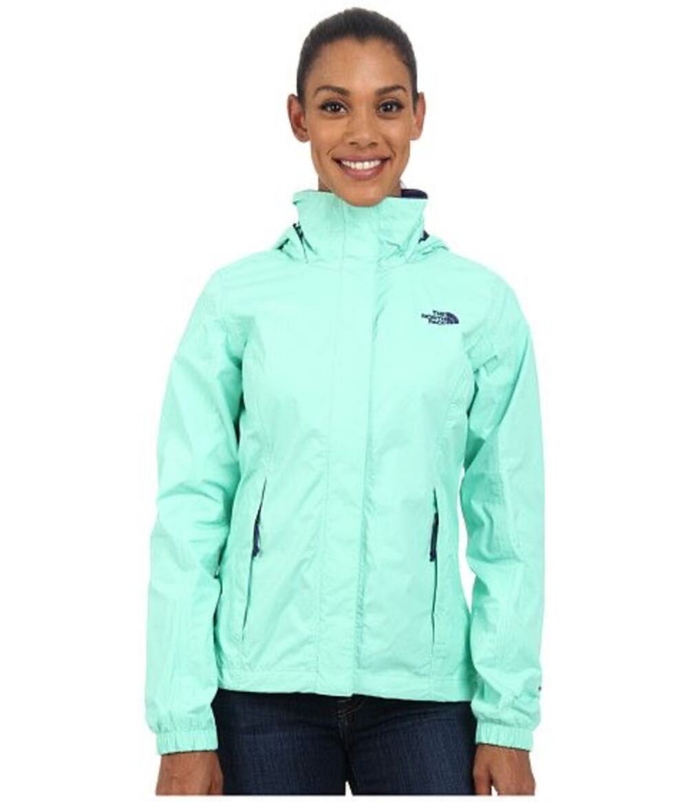 The North Face Resolve 2 Women's Mint Green Waterproof Hooded Rain Jacket - M
